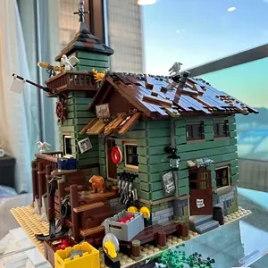 Creative Fisher's Cottage Building Blocks, High-Toughness Eco-Friendly Abs Material, Fun Puzzle Set, Handicraft Coordination & Focus Gift