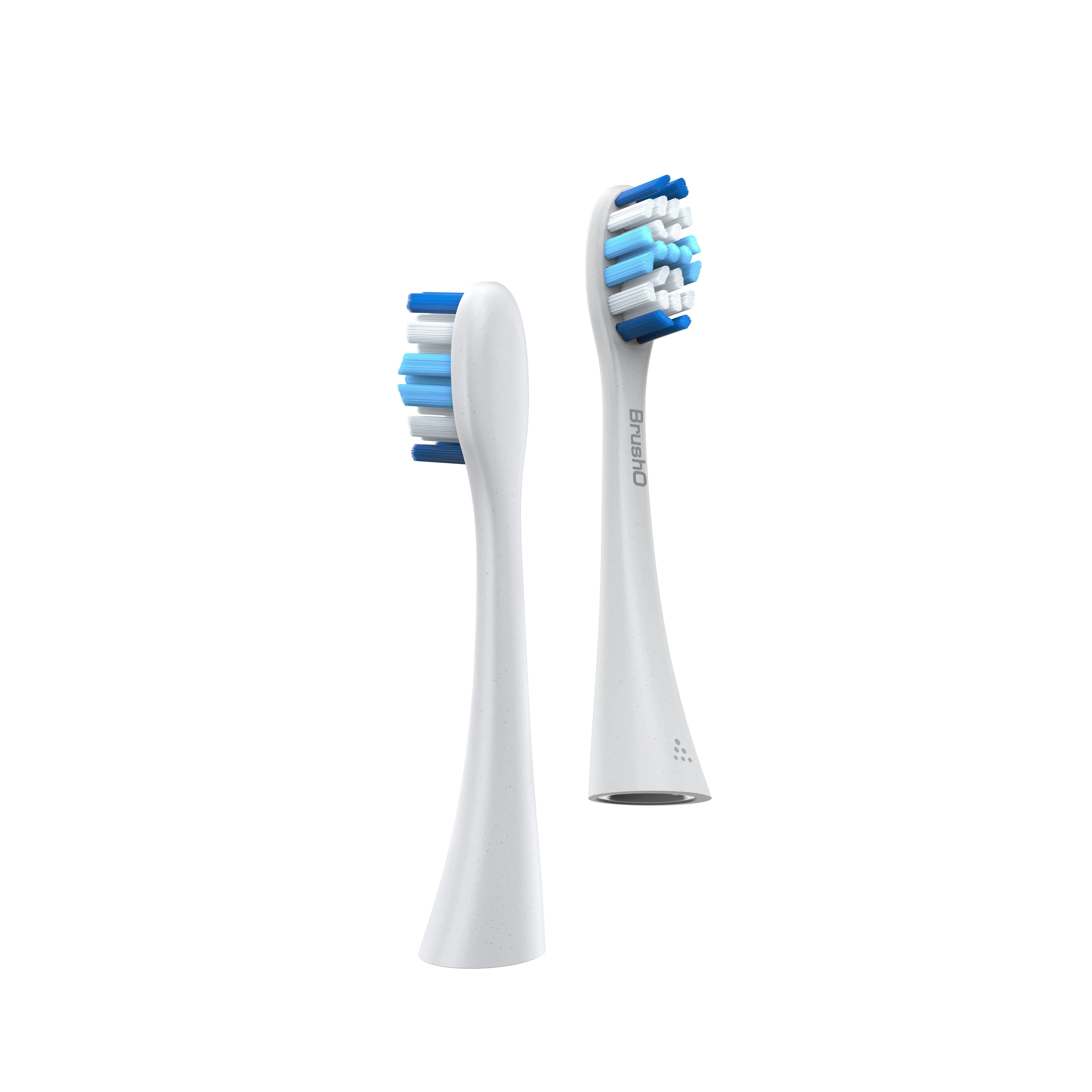 BrushO Electric Toothbrush Replacement Heads, 4-Pack Detachable Toothbrush Heads – Ultra-Thin W-Shaped Bristles, 90% End-Rounded Tips, Food-Grade Safe Materials, Toothbrush Head, Detachable Brush Heads