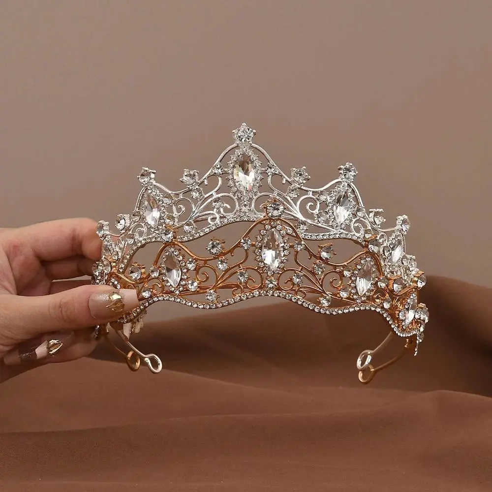 Women's Princess Crystal Crown Headband - Bead and Rhinestone Tiaras, Bling Tiaras - Bridal Wedding Party Prom Hair Accessory Decoration, Bead And Rhinestone Crowns & Tiaras, Bling Hair Crowns & Tiaras