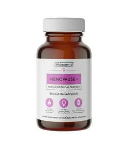 Just Ingredients Menopause+ Supplement | Non-Hormonal Support | Hot Flashes | Mood Swings | Bloating | Made with Real Ingredients | Optimal Absorption