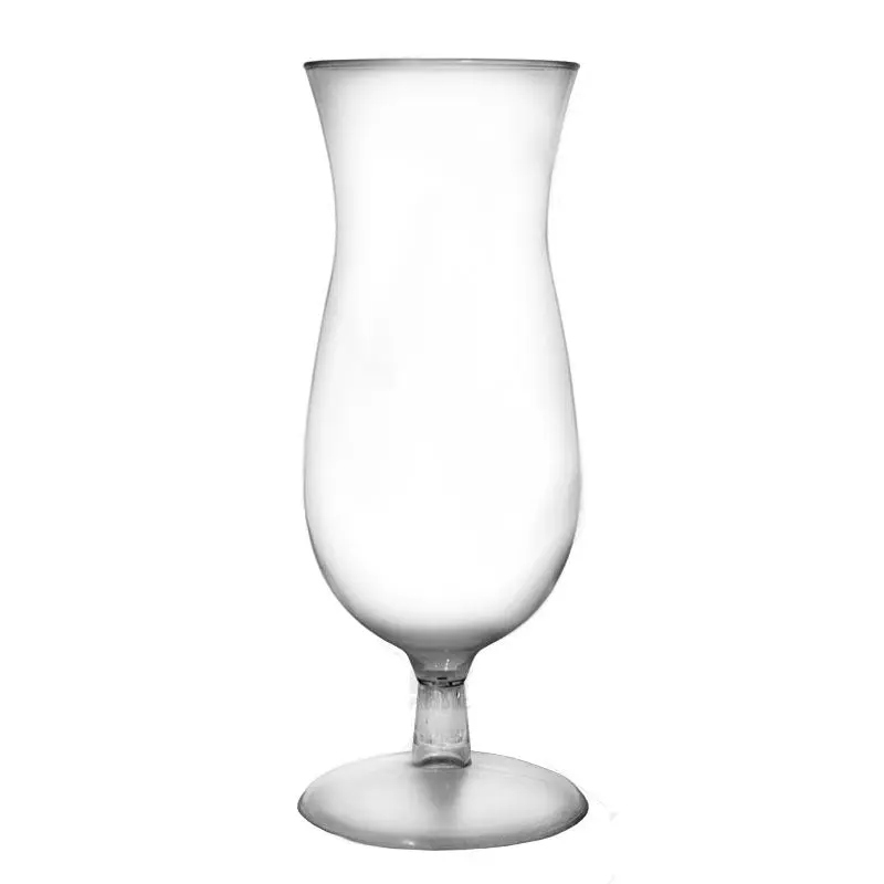 Disposable, Reusable Plastic Hurricane Glass - 14oz Kitchen Drinkware for Tropical Beverages, Disposable Plastic