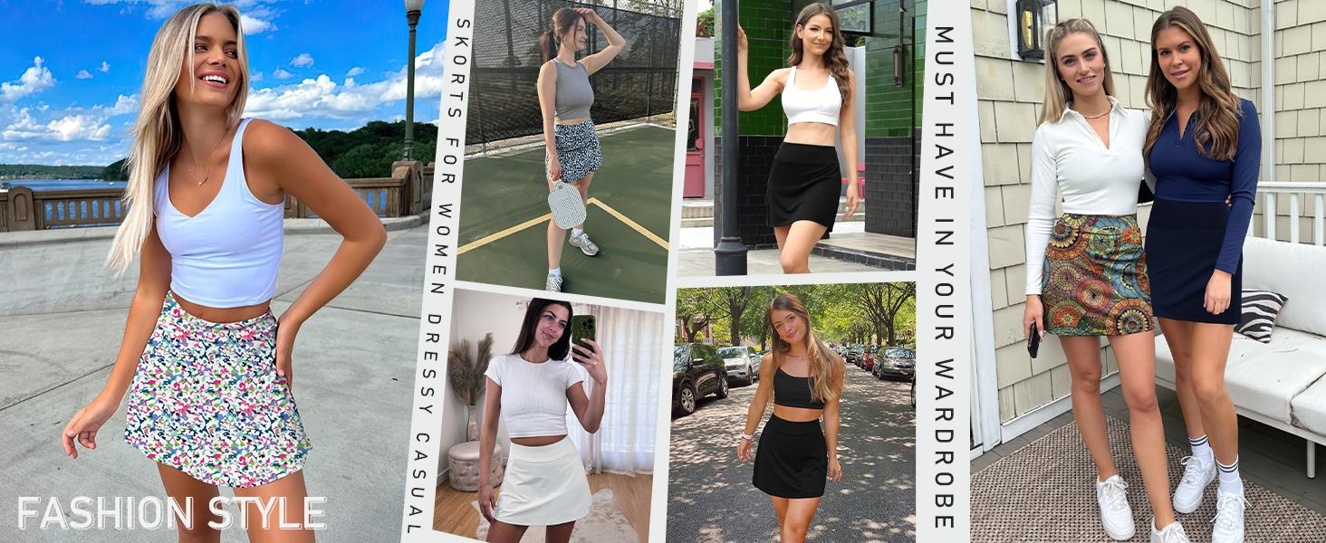 Women’s High-Waisted Active Skirt - Stretchy Sports Skort with Built-in Shorts & Pocket for Running, Golf, Summer Casual Wear