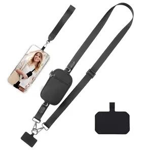 Hands-Free Wallet Phone Strap - Clip and Go Strap for Phone with Wallet Crossbody, Running/Travel Essential, Adjustable Phone Strap Crossbody Compatible with All Phones