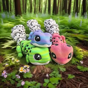 Christmas New 3D Printed Gecko Tail Ornament Movable Cute Decoration Children's Day Gift Movable Ornament