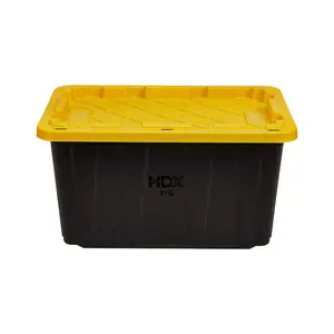 27 Gal. Tough Storage Tote in Black and Yellow