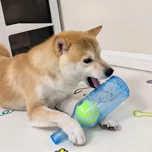 Beer Bottle Shaped Pet Toy, Squeaking Sound Making Toy, with Tennis Ball Inside, Fun Interactive Pet Toy, No Battery Required, Valentine's Day Gift, Interactive Chew, Durable Chew, Interactive Tough Chewer