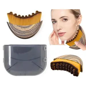 1-2 PCS Lymphatic Contour Facial Cosmetic Brush Set, Soft Bristles for Sculpting, Anti-Puffiness, Detox, Lift, Improves Skin Glow & Product Absorption, Suitable for All Skins
