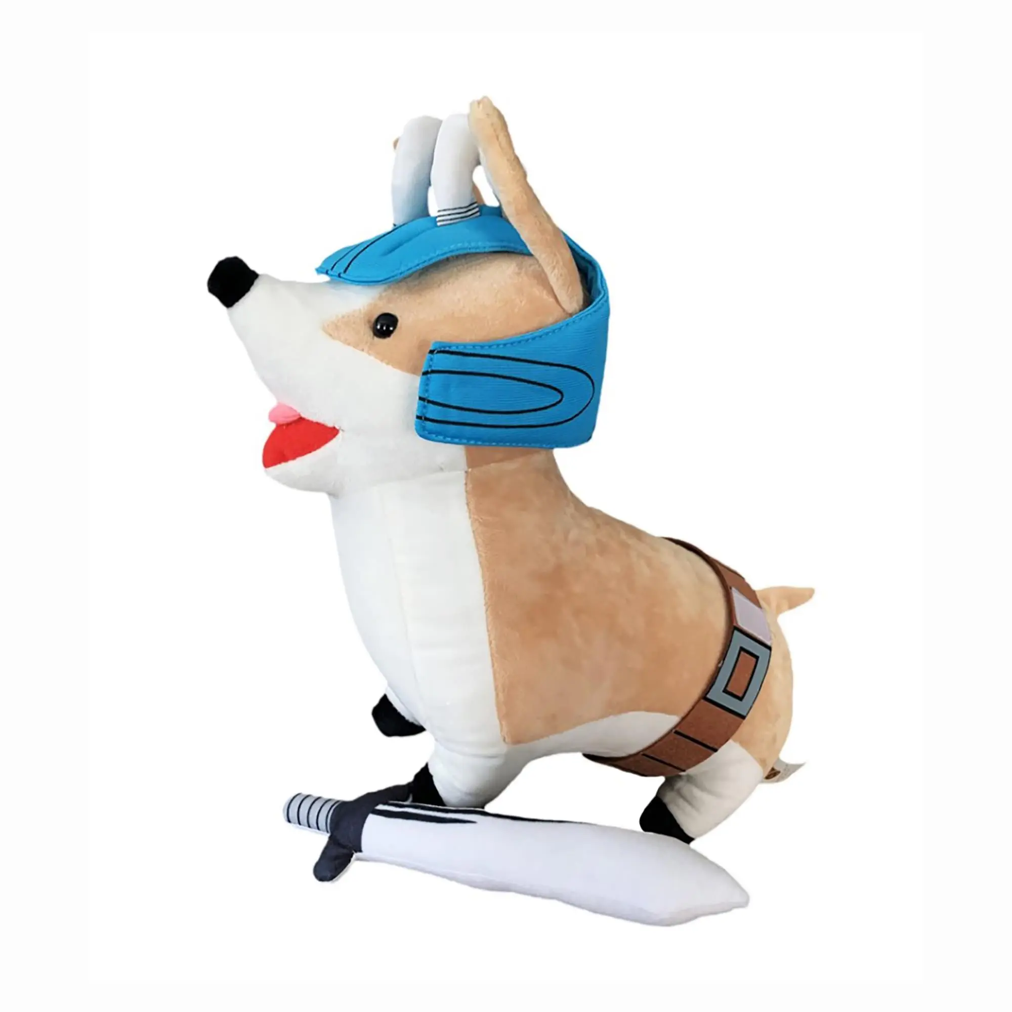 Wargi The Corgi 16-in Animal Merch Stuffed Animal - Battle-Ready, Cuddly Collectible Doll with Golden Bell, Cute Gift for Collectors