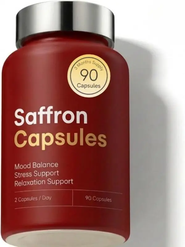 Saffron Supplements 88.5mg Pure Saffron Extract Capsules, Daily Mood, Energy & Eye Health Support Saffron Supplement, 90 Capsules, 45-Day Supply