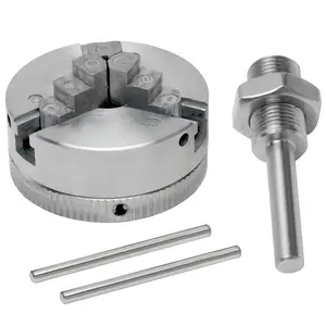 Industrial-grade heavy-duty self-centering drill chuck set, 3-jaw and 4-jaw dual-mode set, M12x1mm precision connecting rod lathe accessories, high-precision electric drill hardware tool fixtures, all-metal anti-slip durable lathe chuck.