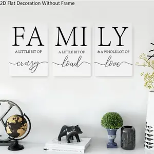 2D Flat 3Pcs  Unframed  8x10 Inch Decorative Painting Love and Family Poster, Inspirational Notes Wall Art, Art Painting, Home Decoration, Living Room or Bedroom Print, Quote Prints, Decorative Artwork