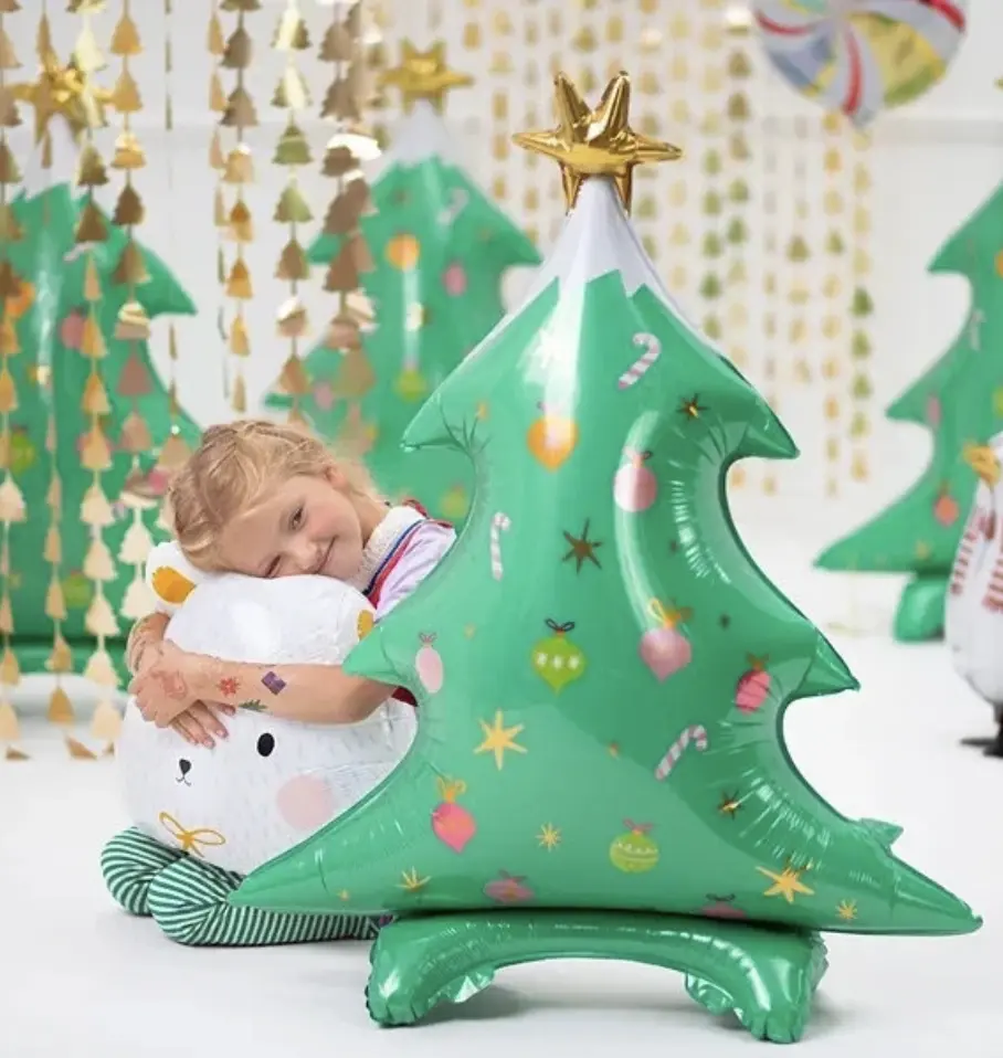 Standing Christmas Tree Foil Balloon | 78x94cm Mix | Holiday Decor | Festive Xmas Party Decoration | Christmas Tree | Christmas Party