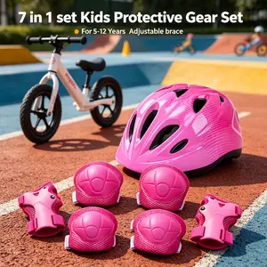 BAT DASH 7-in-1 Kids Protective Gear Set – Adjustable Helmet & Knee/Elbow/Wrist Pads for Bike/Skateboard/Scooter – Ages 5-13