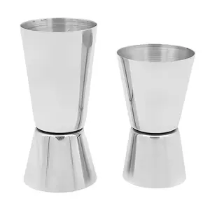 2Counts Stainless Steel Dual-Head Measuring Jigger Set, Professional Bartender Graduated Cup, Rustproof Corrosion Resistant Bar Home Accessories