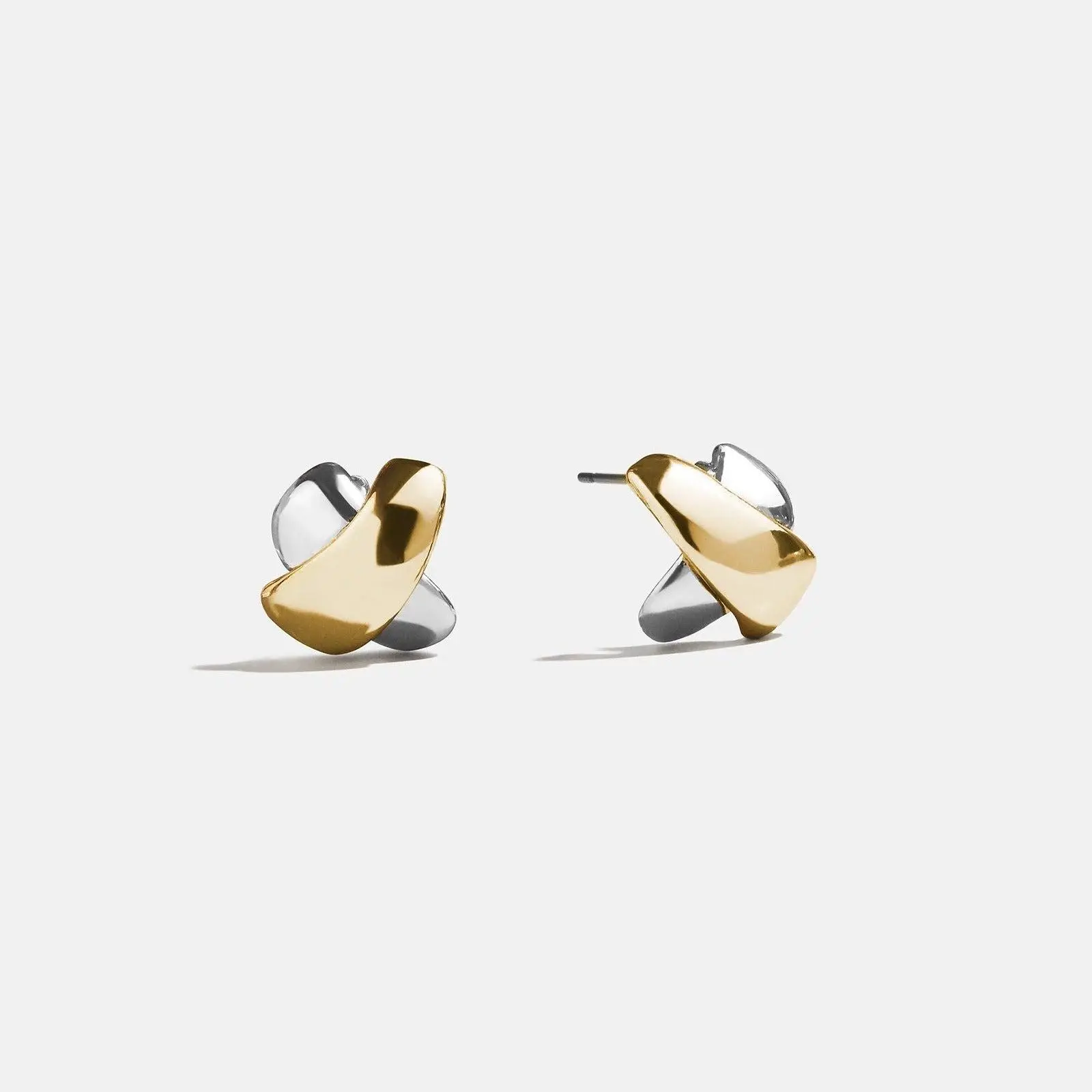 Melanie Stud Earrings - Lightweight, Modern, Sculptural, Versatile Favorites with Subtle Drama, Gold/Silver Costume Jewelry