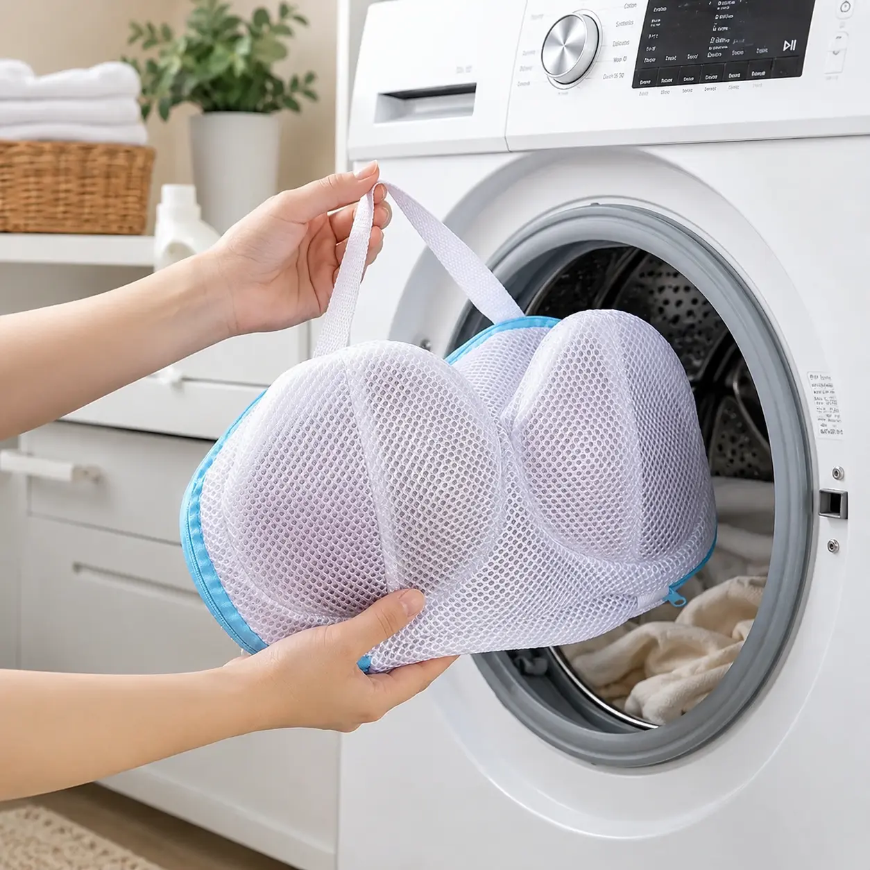 2 PCS Bra-Specific Mesh Laundry Washing Bag, Underwear Protection Laundry Bag with Anti-Deformation Zipper Design, Ideal for Machine Wash, Practical Gift, Laundry Products, Bra Washing Bags For Laundry