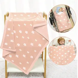 Baby Blanket Wrap, Newborn Swaddle Blanket, Soft Knitted Baby Cover, Unisex Infant Carrier Blanket, Multiple Colors Available