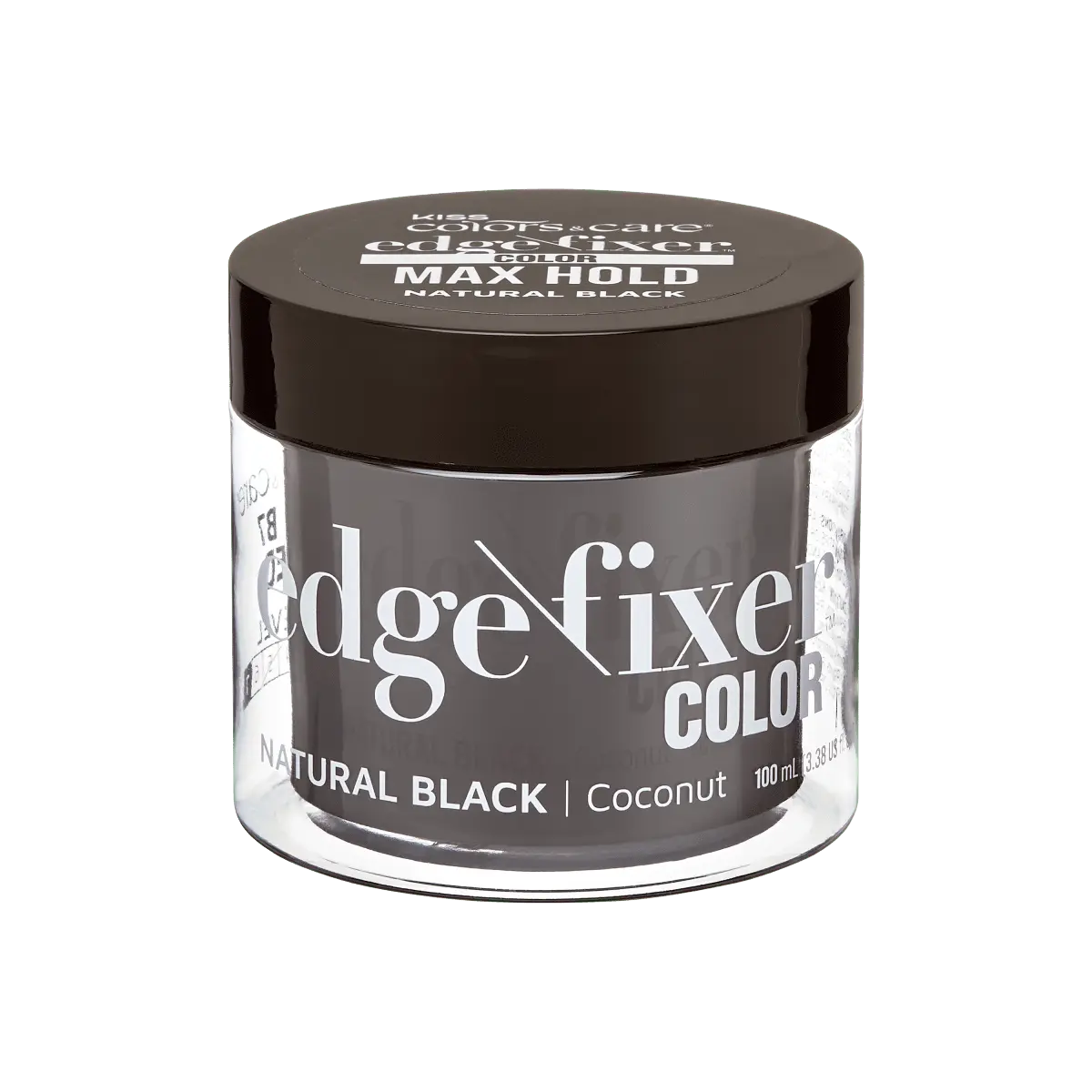 Kiss Colors & Care Edge Fixer Color Gel  - Natural Black | Edge Control, Baby Hair Gel, Maximum Hold, 100 ml, Hair Care