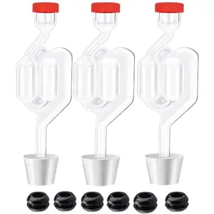 3ct. Twin Bubble Airlocks Set, Airlocks for Fermenting,Air Lock Ferment for Brewing Beer Wine Homebrew for Fermenting Carboy Mason Jar with #6 Stoppers and Grommets
