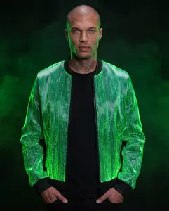 Fiber Optic Light Up Bomber Jacket – Black (Updated)