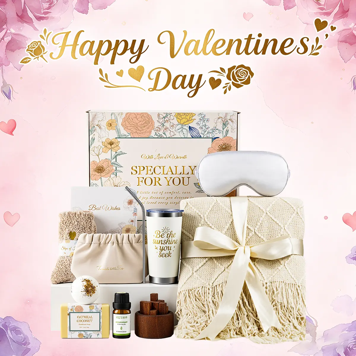 【Valentine's Day Gift】8-Piece Spa Body Care After Surgery Gift Set - Warmth, Relaxing Nourishing Oat Soap Beauty Products for Wife, Inspirational Care Package (Home & Festive Party Supplies)