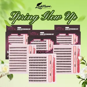 Lash Clusters  Mega Thick Lashes Clusters 8-16mm Wispy Individual Thick Volume Lashes Cluster Eyelash Extensions DIY Lash Extension at Home, by Lahplume