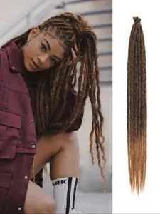 24 Inch Synthetic Curly Dreadlock Extensions 10 Strands Hippie Single Ended Dreads Ombre Blonde Loc Extensions Reggae Style Dreads Hair Extensions Crochet Braiding Hair 24/30Inch, Knotless Braids