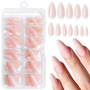 120PC Nude Almond Press on Nails Medium Fake Nails Press ons, False Acrylic Nails Press on Nails Almond on Nails Artificial Nail Tips Fingernails Stick on Nails, Nail Kit Set, Nail Accessories, Nail Art Supplies