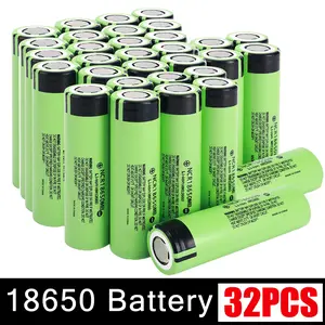 [32 pieces] Original 18650 lithium battery 3500 mAh flat head rechargeable battery