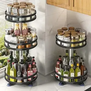 360° Rotating Spice Organizer — 1, 2, or 3-Tier Carousel