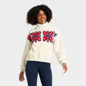 Women's High Pile Fleece 1/2 Zip Pullover Jacket - All In Motion