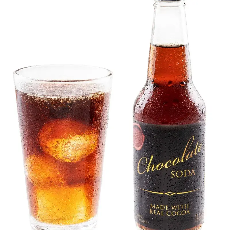 Chocolate Soda Pop - Fizzy Beverage Soft Drink with Real Cocoa & Pure Cane Sugar