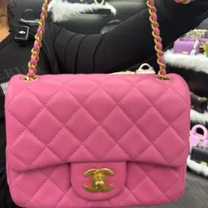 Pre-owned CHANEL SN2989 mini square pink full set