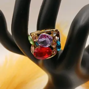 Ms. Simplicity Multi Color Stone Expandable Ring
