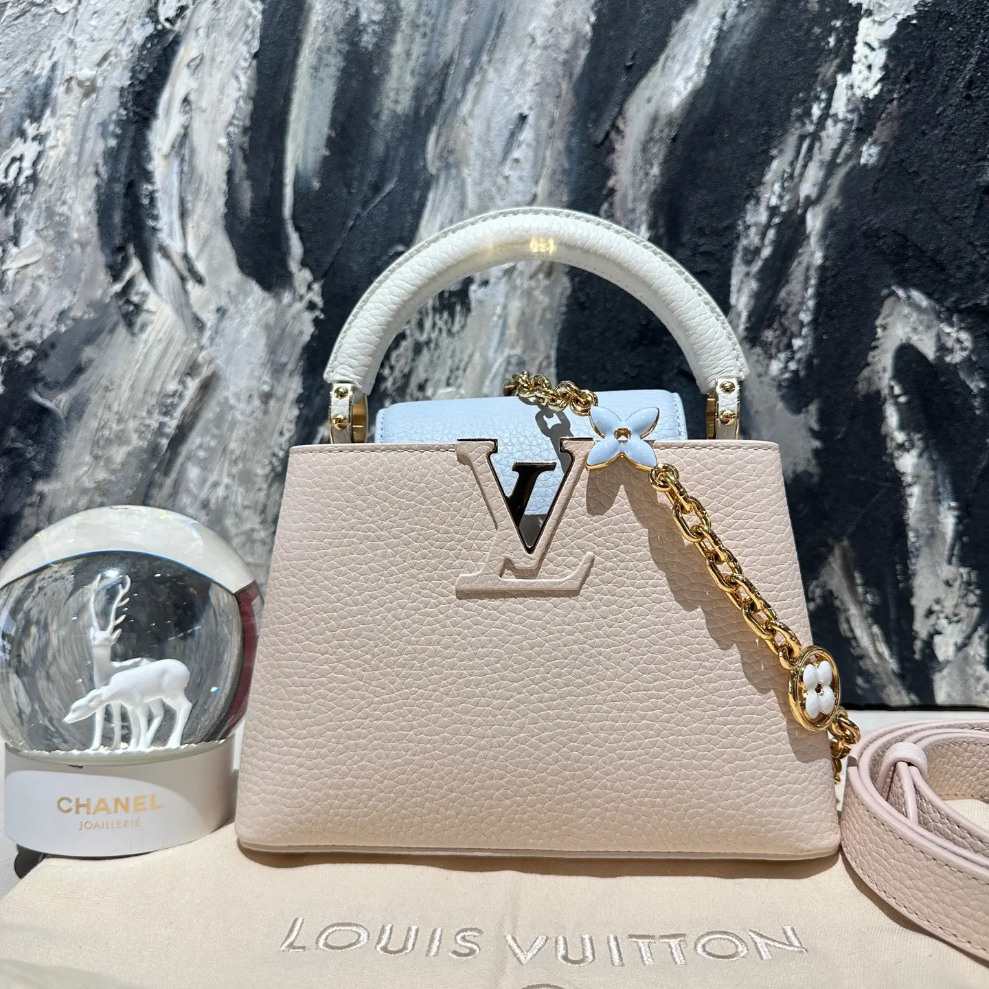Pre-owned Louis Vuitton Preloved Lv Capucines mini microchipped bag 14110