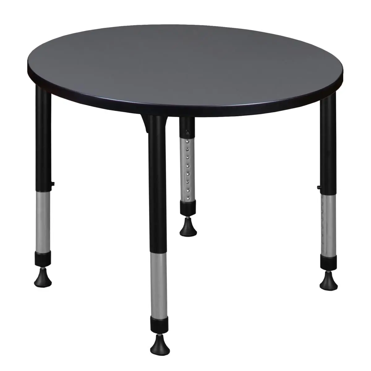 Regency 30 in. Kee Round Adjustable Height Classroom Outdoor Table, Grey, Assembly Required (Easy Setup), Scald-Resistant, Scratch-Resistant