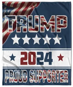 Trump 2024 Proud Supporter Super Plush Velveteen Blanket
