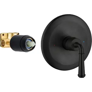 Matte Black Shower Handle Valve Single-Handle Bathroom Control Valve Kit Single Function Shower Mixer Valves