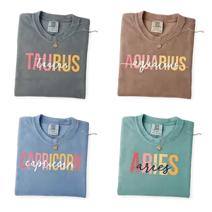Comfort Colors [All 12 Zodiac] Minimalist Zodiac t-Shirt, Modern Astrology Sign T-Shirt with Bold Letter Design, Cozy Unisex Pullover, Perfect Horoscope Gift for Zodiac Lovers