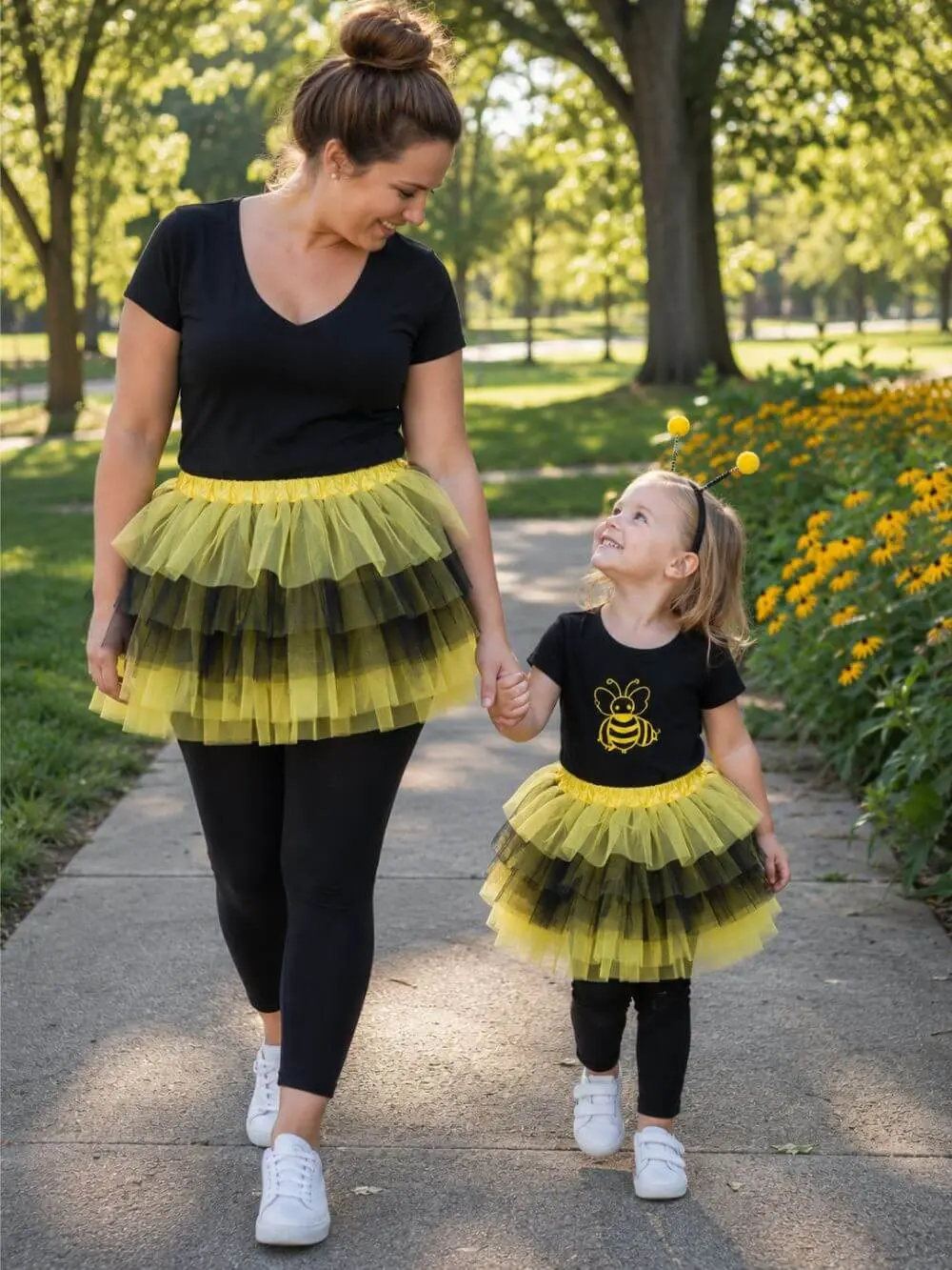 Yellow and Black 6 Layer Tutu Skirt Bee Costume for Girls, Women, Plus