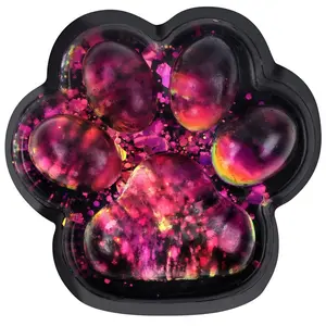 【2025 New】MOBECK 2.76 Inch Cat Paw Squeeze Toy, Starry Sky Cat Paw Squish Toys Fun Squishy Pinch Taba Toy Fufu Kitty Paw Relaxing Stress Toy Kawaii Paw Fidget Toys for Kids Adults Halloween Easter Party Favors (Dazzling Red)