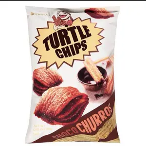 4 Pack Choco Churo Turtle Chips - Crispy Snack with Choco Churros Flavor