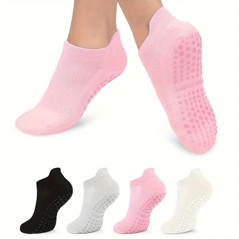 Women's Non-Slip Pilates Socks with Pads, Barefoot Fitness Yoga Socks, Better Grip & Comfort, Suitable for Gym & Home Workouts, Padded Socks, Anti Slip Socks