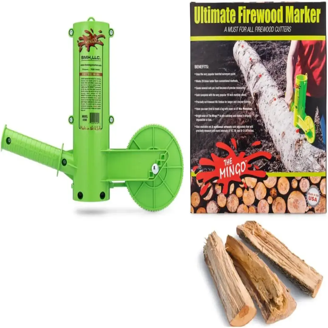 The Mingo Marker Firewood Measuring Tool - Chainsaw Firewood Marking Tool With Marking Wheels - Log Paint Marker -Firewood Measuring Tool For Chainsaw - Logging Tools (Mingo Marker With 16" Wheel)
