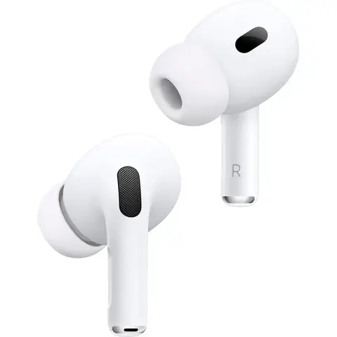 Apple - AirPods Pro 2, Wireless Active Noise Cancelling Earbuds with Hearing Aid Feature - White