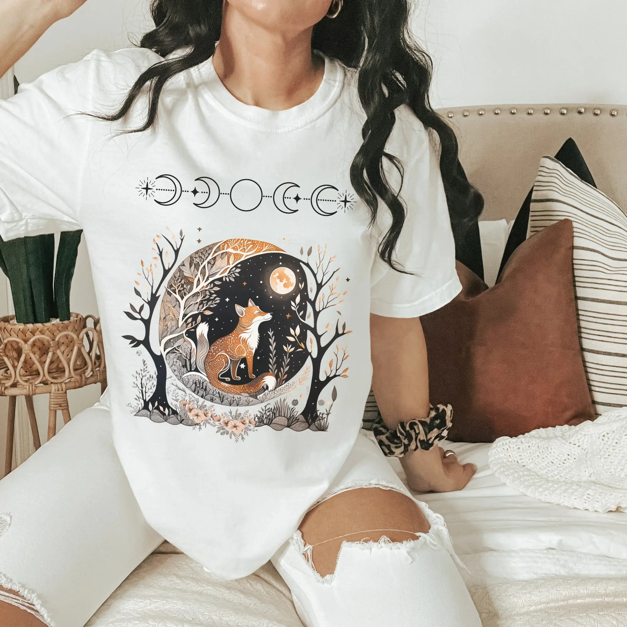 Goblincore Shirt, Fox Witchy Whimsigoth T-Shirt, Celestial Fairycore Dark Cottagecore, Unisex Shirt, Gift For Your Friend