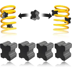 Rubber Coil Spring Spacers, Heavy Duty Front Coil Spring Booster Kit For 1" to 1.5" Coil Spring Lift, Universal Rubber Lift Blocks For Car Accessories For Most Cars Trucks SUVs (4PCS)
