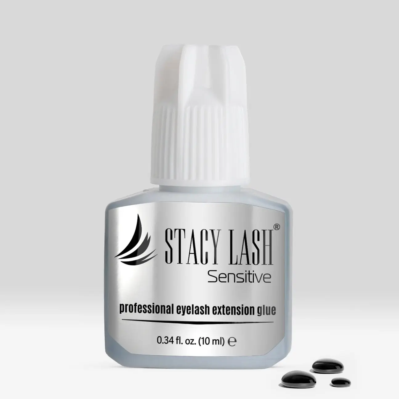 Stacy Lash Sensitive Eyelash Extension Glue - 10ml  | 5-6 Sec Drying | 4-5 Week Retention | Black Adhesive |Professional Cosmetic Salon Supplies Long Lasting