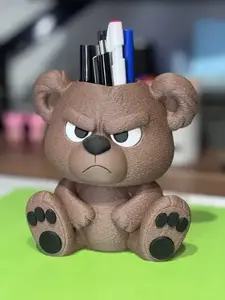 Bear Pencil Holder - Cute and Functional Desk Organizer for Pens and Markers with Adorable Design and Practical Storage