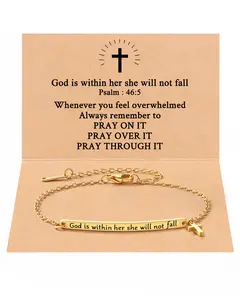 Christian Jewelry Gifts Bible Verse Bracelet for Women Girls - 9'' Stainless Steel Chain with Lobster Clasp - Inspirational Psalm 46:5 - Perfect for Birthdays Graduations & Special Occasions with message card